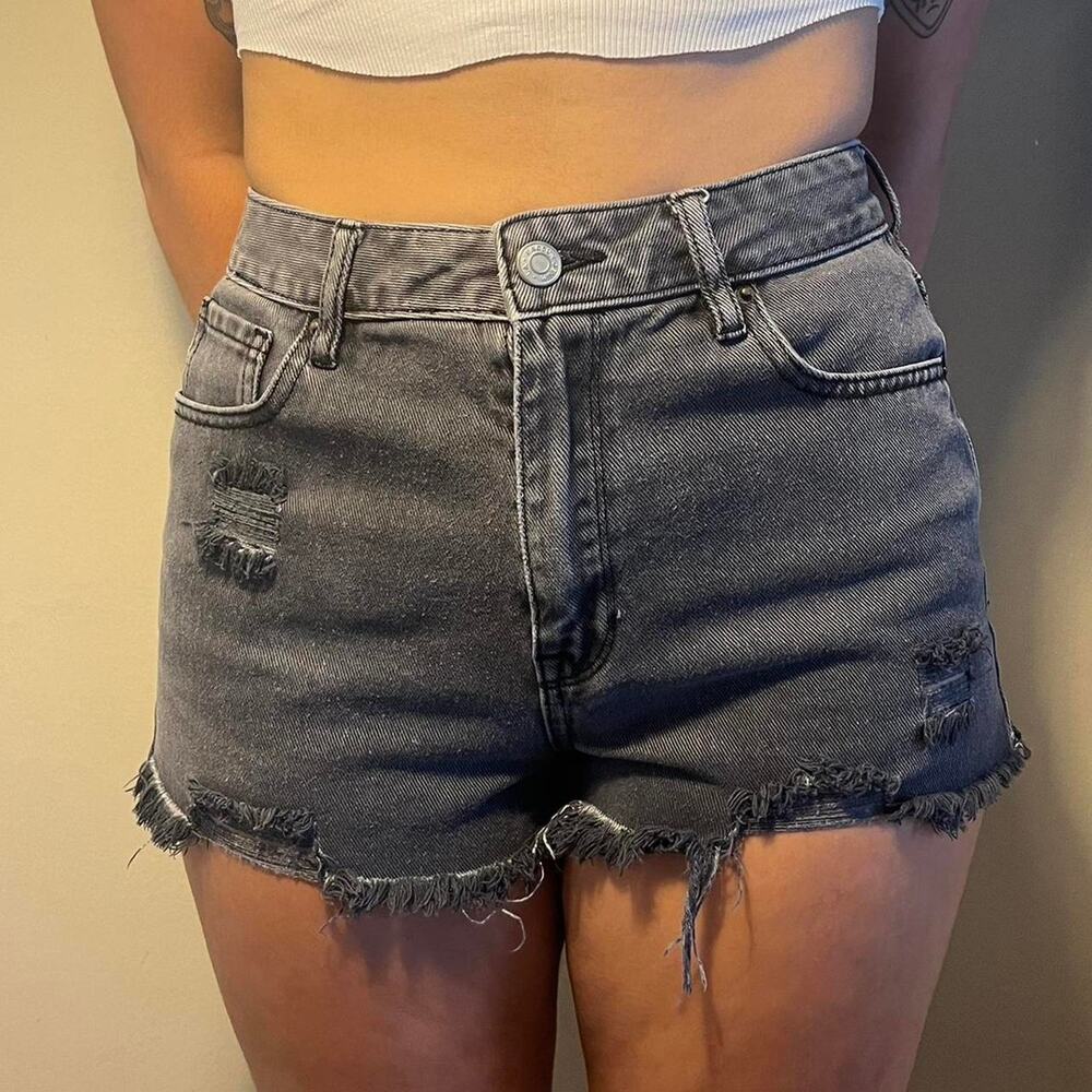Black high rise festival denim